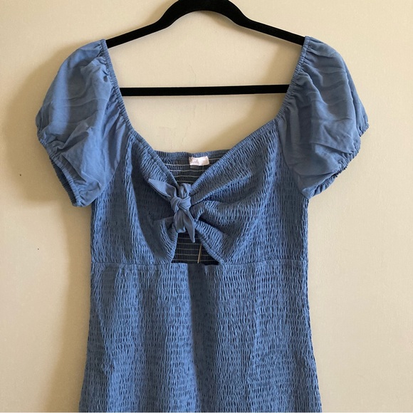 Blush Smocked Tie Knot Mini Dress | NWT - Picture 7 of 11